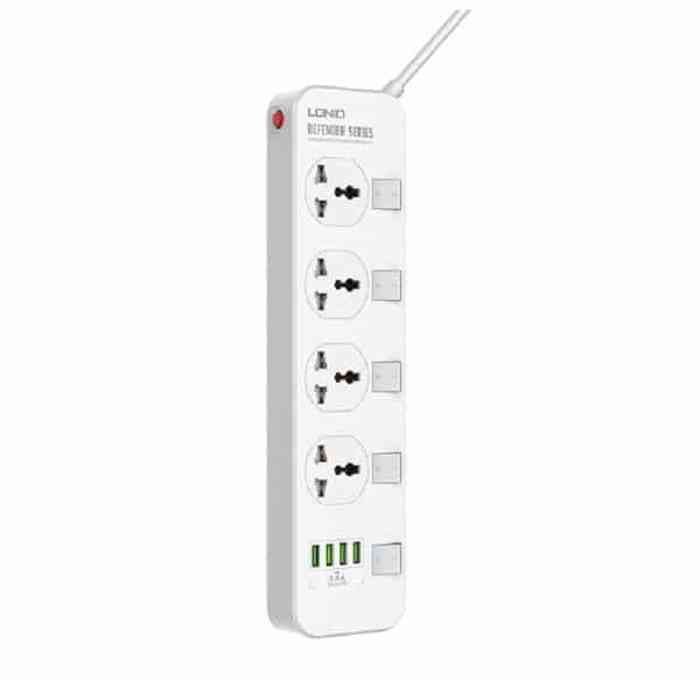 LDNIO SC4408 Power Strip 4 Port with 4 USB EU